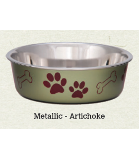 Loving Pets Bella Metallic Artichoke Bowl