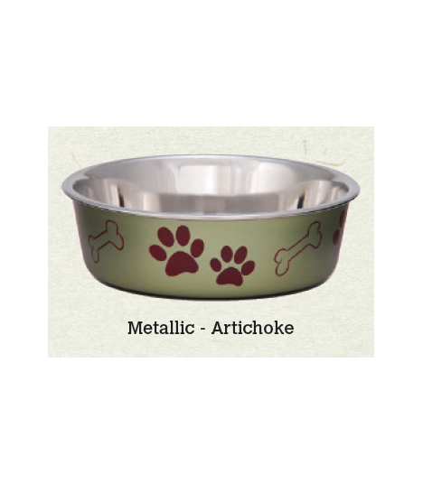 Loving Pets Bella Metallic Artichoke Bowl