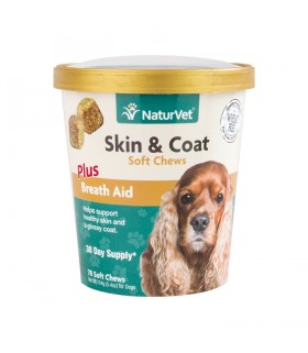 NaturVet Skin & Coat Plus Breath Aid Soft Chews