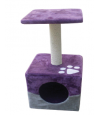 Cat Tree & Pole Purple Grey Paw Print