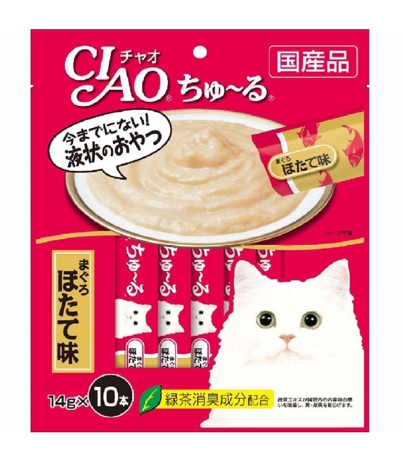 Ciao Churu White Meat Tuna & Scallop Cat Treats 14g x 10