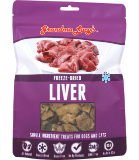 Grandma Lucy’s Freeze-Dried Chicken Liver Single Ingredient Cat & Dog Treats 2.5oz