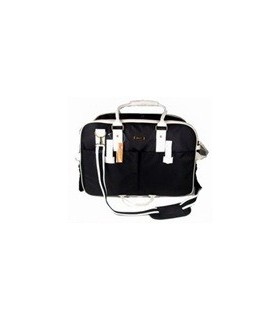 Pet Care BG-188BK-L Black White Striped Pet Carrier