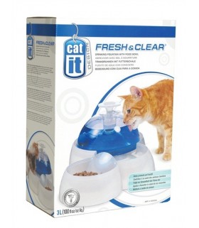 Hagen Catit Design Fresh & Clear Cat Drinking Fountain with Food Bowl 3L