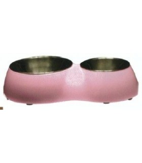 Hagen Dogit Double Diner with Stainless Steel Inserts Bowl Pink