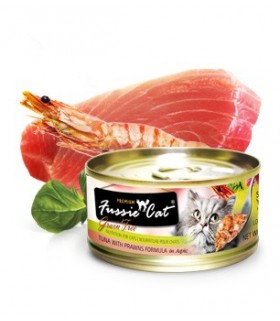 Fussie Cat Grain Free Premium Tuna with Prawns Formula in Aspic 3oz x 24cans