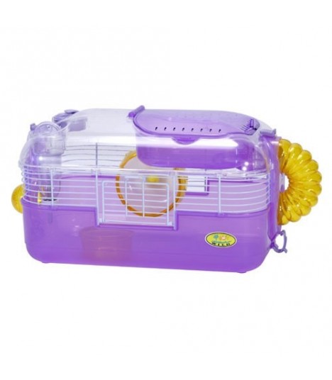 purple hamster cage