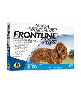 Frontline Plus for Medium Dogs 10 - 20kg (3 tubes)
