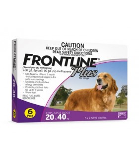 Frontline Plus for Large Dogs 20 - 40kg (3 tubes)