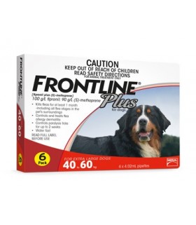 Frontline Plus for Extra Large Dogs 40 - 60kg (3 tubes)