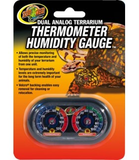 Zoo Med Dual Analog Terrarium Thermometer & Humidity Gauge