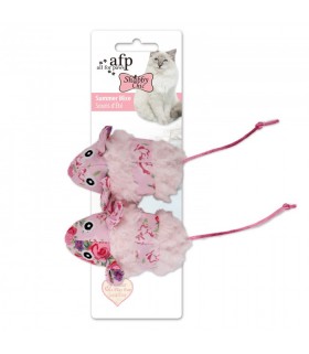 AFP Shabby Chic Cat Summer Mice 2pk Pink