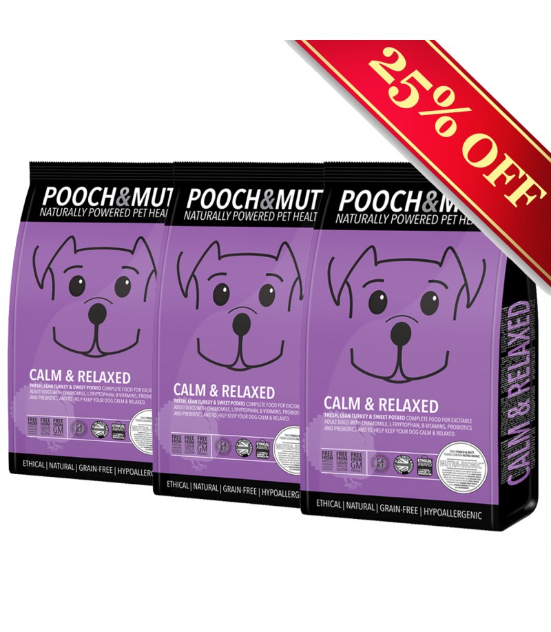 pooch and mutt calm and relaxed complete dog food turkey 10kg