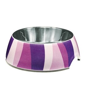 Hagen Dogit Style Bowl w Stainless Steel Insert Purple Zebra