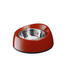 Marukan Melamin Dog Feeder Bouno Bouno Shallow Red