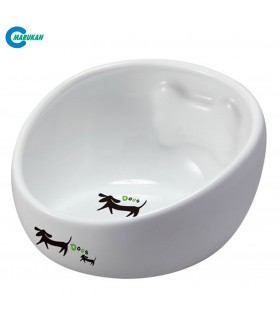 Marukan Bone Shape Ceramic Bowl for Dogs S