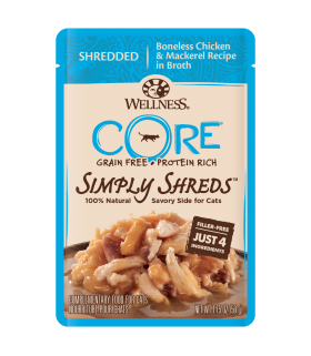 Wellness CORE Simply Shredded Boneless Chicken & Mackerel in Broth 1.75oz
